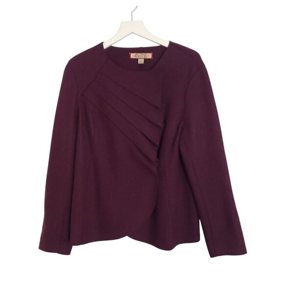 NWOT Beyond Threads Malbec Pleated Serena Peruvian Alpaca Wool Sweater Jacket LG - Picture 7 of 16